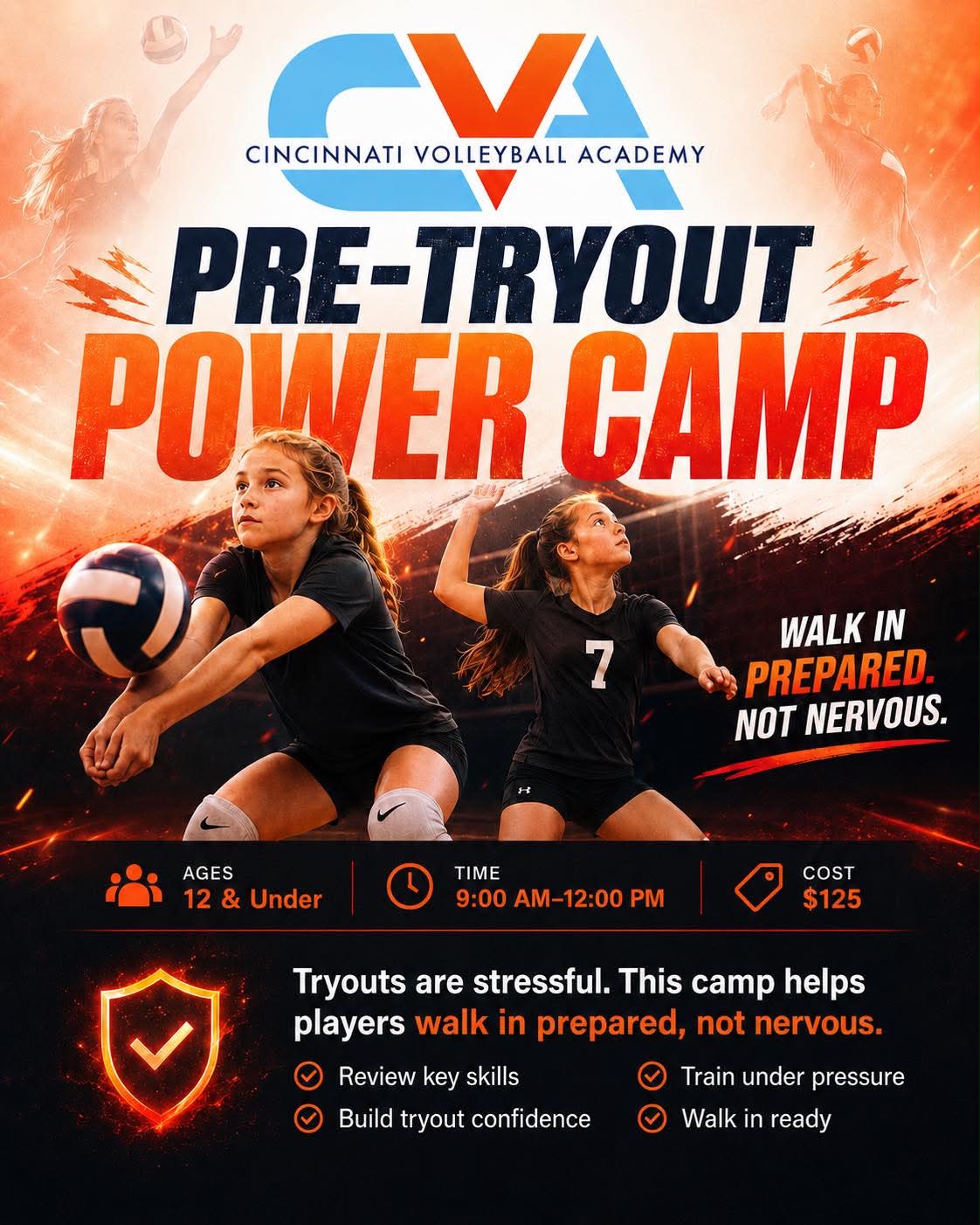 Cincinnati Volleyball Academy Pre-Tryout Power Camp