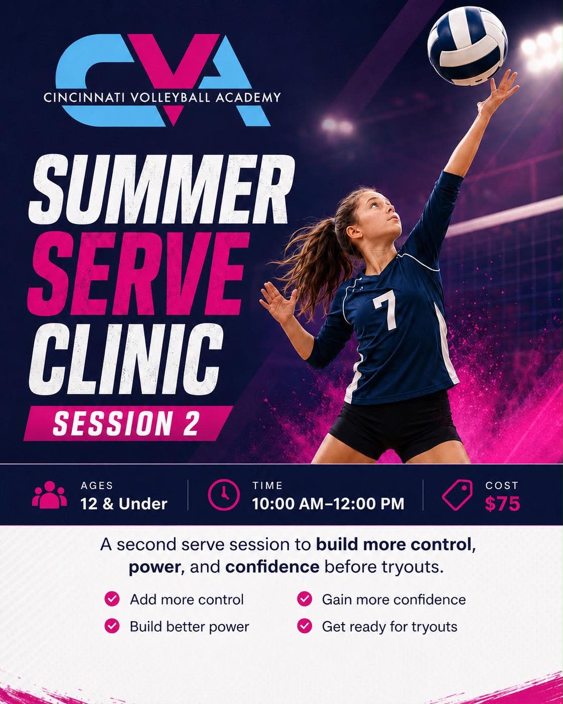 Cincinnati Volleyball Academy Serve Clinic