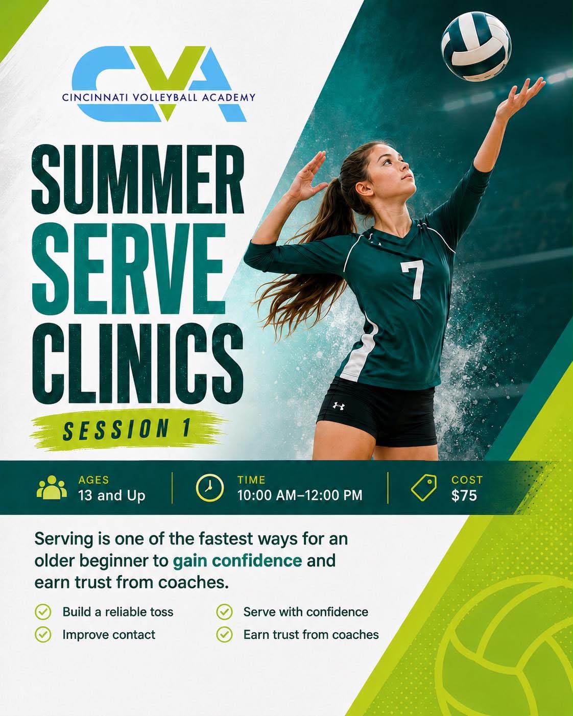 Cincinnati Volleyball Academy Serve Clinic