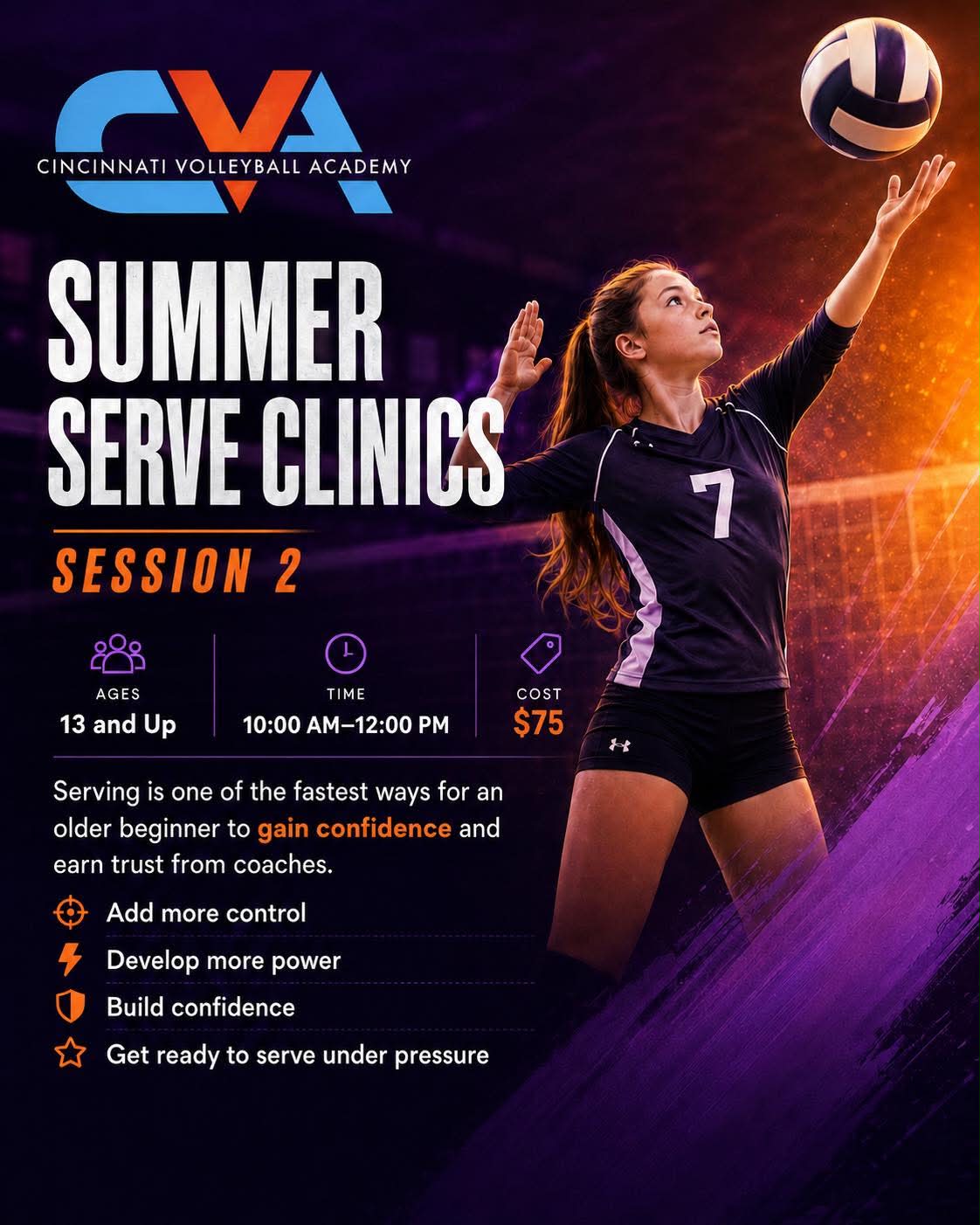Cincinnati Volleyball Academy Serve Clinic