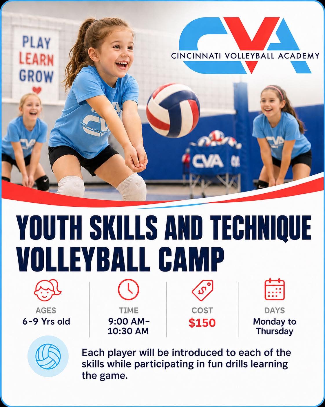 Cincinnati Volleyball Academy Youth Skills and Technique Camp